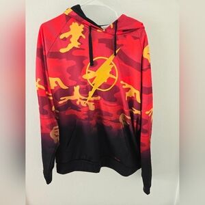 The Flash Hoodie Mens Size XXL DC Comics Six Flags Collab Pullover Red Yellow Bl